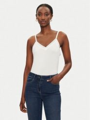 Morgan Top 192-BARBA.N Biały Slim Fit. Białe topy Morgan, xs, bez wzorów, z wiskozy, bez kołnierzyka, bez ramiączek. Za 69.99 zł.