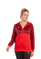 Kurtka treningowa Erima Six Wings z kapturem czerwona. Czerwone kurtki Erima, bez wzorów, z bawełny, sportowe, z kapturem. Za 306.99 zł.
