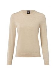 BOSS sweter z dzianiny - Ferpina Kobiety wełna ze strzyży beżowy, M. Brązowe swetry Boss, m, bez wzorów, z dzianiny, eleganckie, bez ramiączek. Za 549.95 zł.