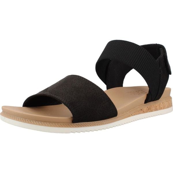 Sandały SKECHERS 114710S Czarny. Czarne sandały Skechers, bez wzorów, z materiału, bez obcasa, bez zapięcia. Za 179.99 zł.