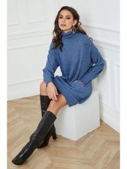 Joséfine Sukienka dzianinowa "Warren" w kolorze niebieskim rozmiar: S. Niebieskie sukienki Joséfine, s, bez wzorów, z dzianiny, bez kołnierzyka, bez ramiączek, mini. Za 217.99 zł.