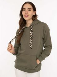 Zwillingsherz Bluza "Strong Soul" w kolorze khaki rozmiar: L/XL. Brązowe bluzy Zwillingsherz, l, bez wzorów, bez ramiączek, z kapturem. Za 210.81 zł.