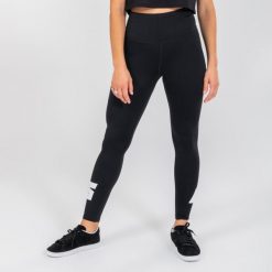 Legginsy do tańca urban dance damskie Starever wysoki stan. Czarne legginsy STAREVER, bez wzorów, z elastanu, sportowe. W wyprzedaży za 89.99 zł.