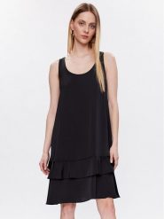 Liu Jo Beachwear Sukienka koktajlowa VA3101 T3416 Czarny Relaxed Fit. Czarne sukienki Liu Jo Beachwear, m, bez wzorów, z syntetyku, wizytowe, bez kołnierzyka, bez ramiączek. Za 799.99 zł.