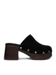 Guess Jeans Klapki EO-JDGJ66-4 Czarny. Czarne klapki Guess Jeans, z aplikacjami, z jeansu, bez obcasa, bez zapięcia. Za 359.99 zł.