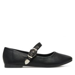 Baleriny DeeZee. Czarne baleriny DeeZee, bez wzorów, bez obcasa, bez zapięcia. Za 89.99 zł.