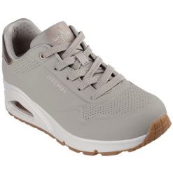 Buty sportowe damskie Skechers Uno Golden Air. Szare buty sportowe lifestyle Skechers, bez wzorów, z syntetyku, sportowe, bez zapięcia. Za 490.00 zł.