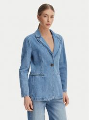 Marella Marynarka Emme by Marella Teca 2615041021 Niebieski Regular Fit. Niebieskie marynarki i żakiety Marella, bez wzorów, z jeansu, bez ramiączek. Za 459.99 zł.