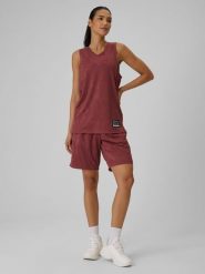 4F Spodenki do koszykówki szybkoschnące uniseks - burgundowe S. Czerwone szorty sportowe 4f, bez wzorów, do koszykówki. Za 149.99 zł.