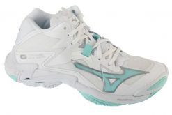 Buty do siatkówki damskie, Wave Lightning Z8 Mid. Białe buty treningowe Mizuno, bez wzorów, z materiału, bez zapięcia, do siatkówki, mizuno wave. Za 635.75 zł.