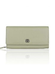 Bellicci Skórzany portfel "Calvina" w kolorze zielonym - 19 x 10 x 3 cm rozmiar: onesize. Zielone portfele Bellicci, bez wzorów, z materiału. Za 100.99 zł.
