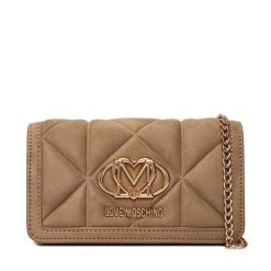 Torebka LOVE MOSCHINO. Brązowe kopertówki Love Moschino, bez wzorów, wizytowe, bez dodatków. Za 569.99 zł.