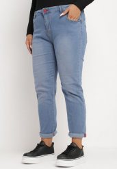Niebieskie Jeansy Skinny z Efektem Push-Up Nevellia. Niebieskie jeansy Born2be, z aplikacjami, z jeansu, eleganckie. W wyprzedaży za 50.99 zł.