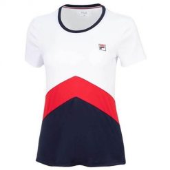 Koszulka treningowa damska Fila Aurelia. Białe t-shirty sportowe Fila, l, bez wzorów, z materiału, bez ramiączek, tenisowe. Za 155.99 zł.