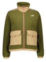 The North Face Kurtka polarowa w kolorze oliwkowo-kremowym rozmiar: L. Brązowe kurtki The North Face, l, bez wzorów, z polaru, bez kaptura. Za 371.59 zł.