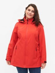 Zizzi Kurtka przejściowa CA61168B Czerwony Regular Fit. Czerwone kurtki Zizzi, xl, bez wzorów, bez kaptura. Za 539.99 zł.