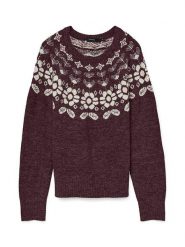 Vero Moda Sweter w kolorze bordowym rozmiar: XS. Czerwone swetry Vero Moda, xs, bez wzorów, z wełny, bez ramiączek. Za 87.81 zł.