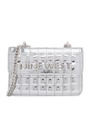 Nine West Torebka EO-Glamercy-Grace-LX10060 Srebrny. Szare kopertówki Nine West, bez wzorów, z materiału, wizytowe, bez dodatków. Za 209.99 zł.
