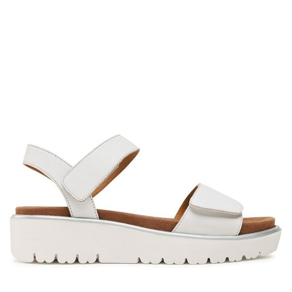 Sandały Ara. Białe sandały ara, bez wzorów, bez obcasa, na koturnie, bez zapięcia. Za 399.99 zł.