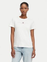 Tommy Jeans T-Shirt Linear Ss Tee DW0DW22789 Kremowy Regular Fit. Białe t-shirty Tommy Jeans, xs, bez wzorów, z bawełny, bez kołnierzyka, bez ramiączek. Za 169.99 zł.