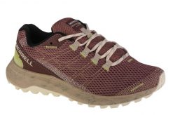 Buty do biegania damskie, Merrell Fly Strike. Czerwone buty treningowe Merrell, bez wzorów, z materiału, przed kostkę, bez zapięcia, do biegania. Za 359.99 zł.