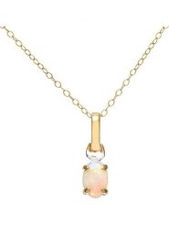 Revoni Złoty naszyjnik z zawieszką - dł. 46 cm rozmiar: onesize. Żółte naszyjniki Revoni, z materiału, z opalem, złote. Za 494.45 zł.