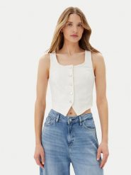 Vero Moda Top Wild Alinia 10323777 Biały Slim Fit. Białe topy Vero Moda, xl, bez wzorów, z bawełny, bez kołnierzyka, bez ramiączek. Za 99.99 zł.