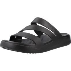 Sandały CROCS 209587C Czarny. Czarne sandały Crocs, bez wzorów, z materiału, bez obcasa, bez zapięcia. Za 199.99 zł.