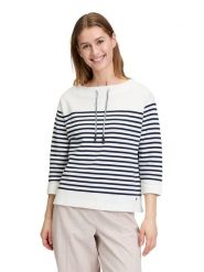 BETTY & CO Bluza w kolorze biało-granatowym rozmiar: 44. Białe bluzy Betty & Co, bez wzorów, bez ramiączek, bez kaptura. Za 118.01 zł.