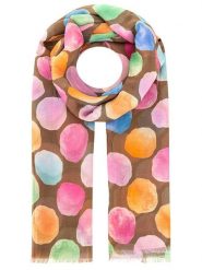 Zwillingsherz Szal "Colorful dots" w kolorze brązowym ze wzorem - 180 x 98 cm rozmiar: onesize. Brązowe szaliki i kominy Zwillingsherz, bez wzorów, z materiału. Za 60.95 zł.