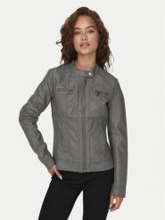 ONLY Kurtka z imitacji skóry Bandit 15081400 Szary Regular Fit. Szare kurtki ONLY, bez wzorów, ze skóry, bez kaptura. Za 139.99 zł.
