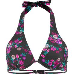 Biustonosz bikini na fiszbinach bonprix czarny w kwiaty. Czarne bikini bonprix, bez wzorów. Za 54.99 zł.