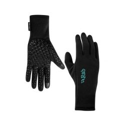 Rękawiczki damskie Rab Power Stretch Contact Grip Glove. Czarne rękawiczki RAB, bez wzorów, sportowe. Za 167.99 zł.