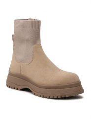 Jenny Fairy Botki WS3180-1 Beżowy. Brązowe botki Jenny Fairy, bez wzorów, ze skóry, bez obcasa, na płaskiej podeszwie, bez zapięcia. Za 179.99 zł.