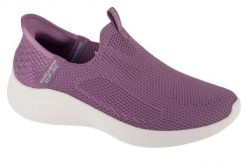 Buty sportowe Sneakersy damskie, Slip-Ins: Ultra Flex 3.0 - Easy Win. Fioletowe buty treningowe Skechers, bez wzorów, z materiału, przed kostkę, bez zapięcia, trekkingowe. Za 349.99 zł.