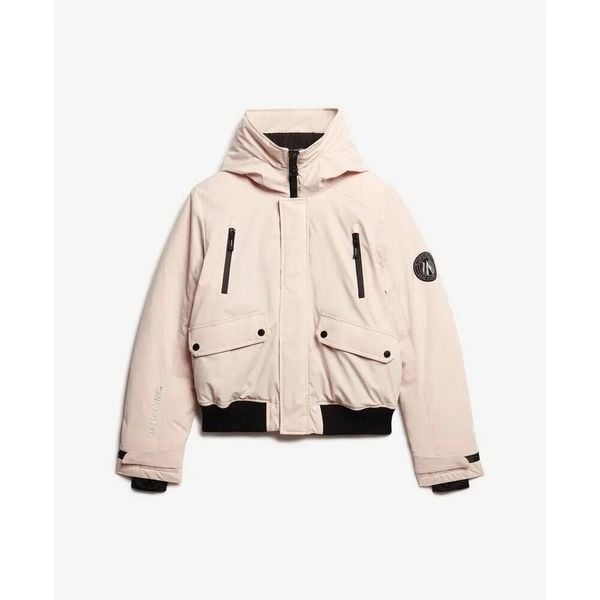 Kurtka bomber damska ocieplana Superdry City. Szare kurtki Superdry, na zimę, xl, bez wzorów, z materiału, eleganckie, bez kaptura. Za 733.35 zł.