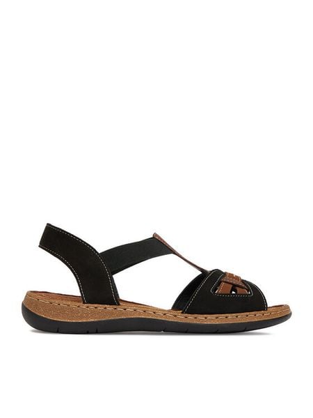 Go Soft Sandały CEO-WI23-4773-08 Czarny. Czarne sandały GO SOFT, bez wzorów, z nubiku, bez obcasa, na płaskiej podeszwie, bez zapięcia. Za 179.99 zł.