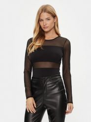 ONLY Body 15212500 Czarny Slim Fit. Czarne body i gorsety ONLY, bez wzorów, z bawełny, bez ramiączek. Za 99.99 zł.