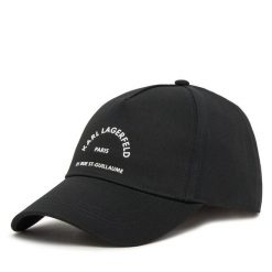 Czapka z daszkiem KARL LAGERFELD. Czarne czapki z daszkiem KARL LAGERFELD, bez wzorów. Za 229.99 zł.