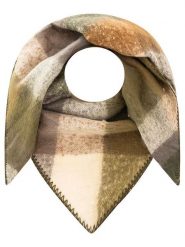 Zwillingsherz Chusta trójkątna "Karo" w kolorze oliwkowo-kremowym - 76 x 68 cm rozmiar: onesize. Brązowe chusty Zwillingsherz, bez wzorów, z materiału. Za 82.95 zł.