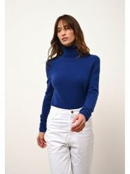 Just Cashmere Kaszmirowy golf "Ava" w kolorze niebieskim rozmiar: S. Niebieskie swetry Just Cashmere, s, bez wzorów, z kaszmiru, bez ramiączek. Za 390.92 zł.