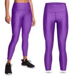 Legginsy sportowe damskie Under Armour getry szybkoschnące treningowe. Niebieskie bielizna termoaktywna damska Under Armour, bez wzorów, sportowe. Za 154.99 zł.