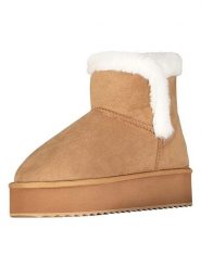 Geographical Norway Botki zimowe "Oslo" w kolorze jasnobrązowym rozmiar: 40. Brązowe botki Geographical Norway, bez wzorów, z futra, bez obcasa, bez zapięcia. Za 104.64 zł.