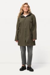 Damskie Kurtka softshell HYPRAR hydrofobowa podszewka z polaru. Zielone kurtki przejściowe sportowe Ulla Popken, plus size, bez wzorów, z elastanu, z kapturem, trekkingowe. Za 479.99 zł.