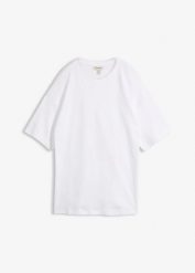 T-shirt oversize z czystej bawełny organicznej. Białe t-shirty bonprix, bez wzorów, z bawełny, bez kołnierzyka, bez ramiączek. Za 67.99 zł.