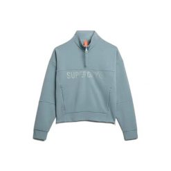Damska bluza z kapturem zapinana na zamek Superdry Active Tech. Niebieskie bluzy Superdry, l, bez wzorów, z materiału, bez ramiączek, z kapturem. Za 283.00 zł.