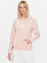 Alpha Industries Bluza New Basic 196032 Różowy Regular Fit. Czerwone bluzy Alpha Industries, xs, bez wzorów, z bawełny, bez kaptura. Za 319.99 zł.