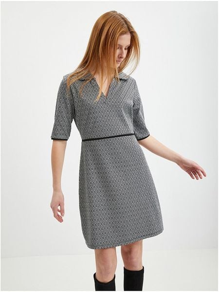 Orsay Sukienka w kolorze czarno-białym rozmiar: M. Czarne sukienki Orsay, m, bez wzorów, bez kołnierzyka, bez ramiączek, mini. Za 91.77 zł.