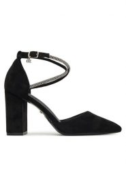 DeeZee Czółenka BG-88416-1 Czarny. Czarne czółenka DeeZee, bez wzorów, z materiału, bez obcasa, bez zapięcia. Za 139.99 zł.