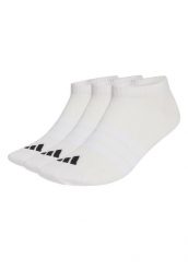 Adidas Thin&Light Essentials Low Cut 3-pack - białe, krótkie skarpety. Białe skarpetki adidas, bez wzorów, z bawełny. Za 43.99 zł.
